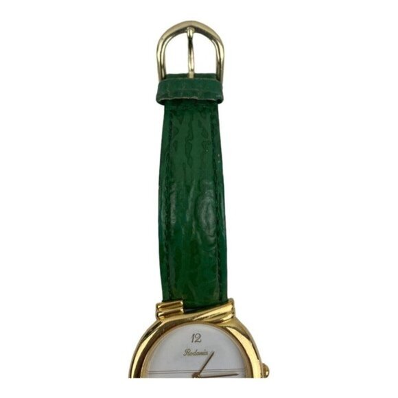 RODANIA Women's Vintage Stainless Steel Back Swiss Made Quartz Watch Green Strap - Picture 8 of 16